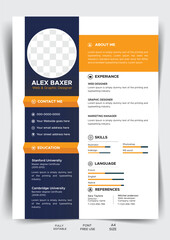 Modern Resume and Cover Letter Layout Template for Job Applications