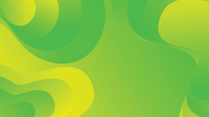 Fototapeta na wymiar Green and yellow gradient fluid wave abstract background