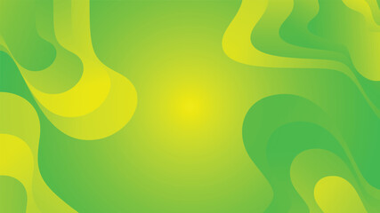 Fototapeta premium Green and yellow gradient fluid wave abstract background