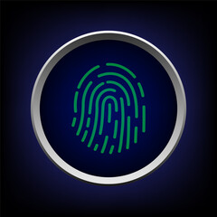 Fingerprint scanning security access with biometrics identification. 