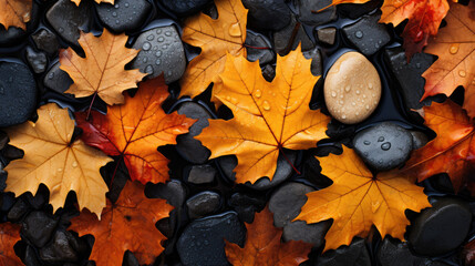 Autumn Leaves Scattered on the Ground