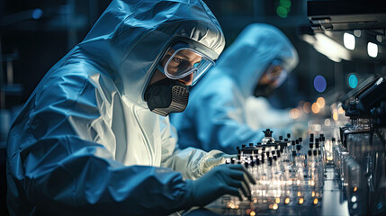Close-Up Image of a Researcher Wearing a Protective Mask