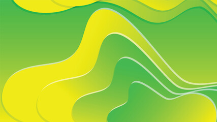 Green and yellow gradient fluid wave abstract background