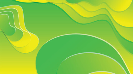 Green and yellow gradient fluid wave abstract background