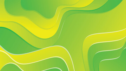 Green and yellow gradient fluid wave abstract background