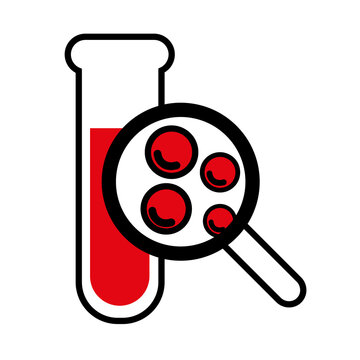 Blood test - Complete blood count CBC icon - information about white and red cells and concentration of hemoglobin and hematocrit. Isolated 