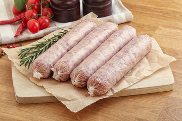 Raw pork sausages for grill