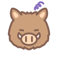 シンプルなイノシシ失敗⭐︎PNG