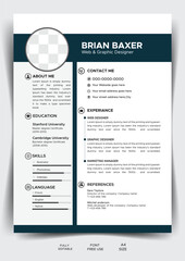Modern Resume and Cover Letter Layout Template for Job Applications