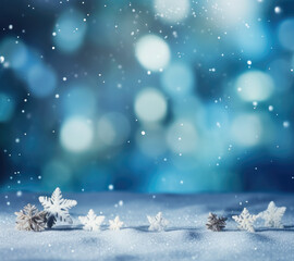 Obraz na płótnie Canvas Beautiful background image of light snowfall falling over of snowdrifts.