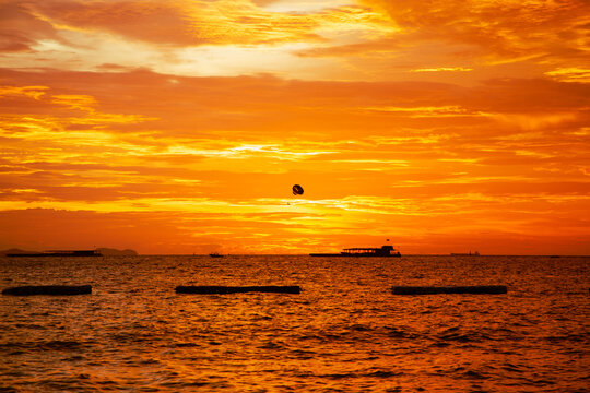 Parasailing in the sunset