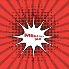 Mega sale bubble. Flare light flash banner. Discount banner shape. Coupon chat icon. Gradient shape background. Promotional flyer design. Sale bubble promotion. Vector