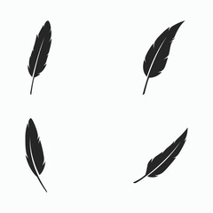 Luxurious author's feather design logo with creative ideas. Inspired by the author, quill feather. - obrazy, fototapety, plakaty