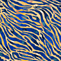 Seamless pattern.  zebra and circles pattern on watercolor background © Navid