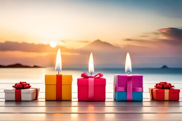 christmas candles and gifts