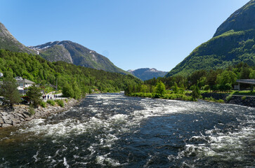 The river Eio in Eidfjord, Norway