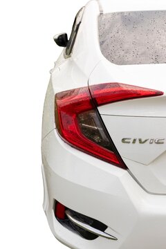 Left rear Honda Civic car light closeup