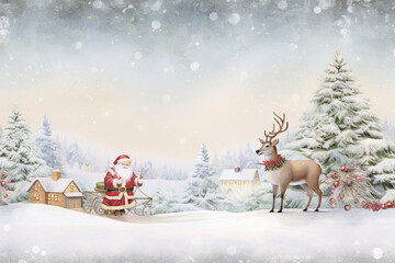 santa claus and reindeer