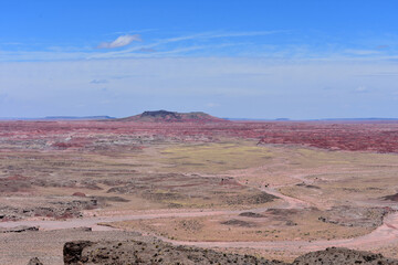 Scenic View of Colorful Desert Canyons and Valleys