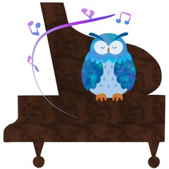 piano and owl 2