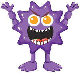 Spiky Purple Alien Monster Cartoon Character