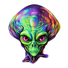 Psychedelic alien, Transparent trippy alien, PNG alien clipart