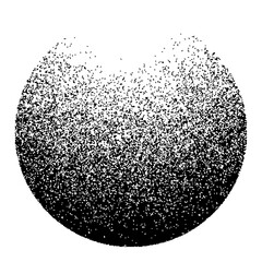 Dotwork noise gradient circle. Sand grain effect. Black noise stipple dots pattern. Abstract grunge dotwork gradient. Black grain dots element. Halftone circle. Dotted illustration