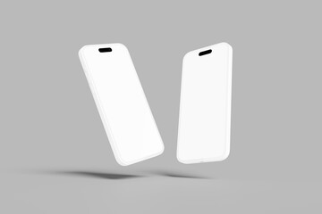 Realistic smartphone mockup. mobile phone vector with blank screen isolated on white background, phone different angles views. Vector illustration