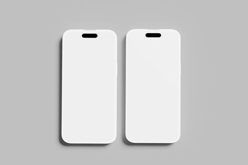 Realistic smartphone mockup. mobile phone vector with blank screen isolated on white background, phone different angles views. Vector illustration