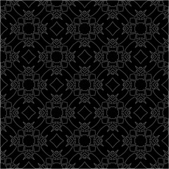 A repeat pattern of white dots on a black background. Simple texture for posters, sites, business cards, covers, labels mockup.