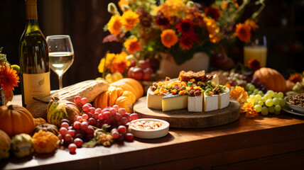 Close-Up of a Lavish Thanksgiving Meal - Showcasing the Abundance and Culinary Delights of a Time-Honored Tradition