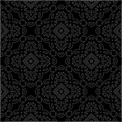 A repeat pattern of white dots on a black background. Simple texture for posters, sites, business cards, covers, labels mockup.