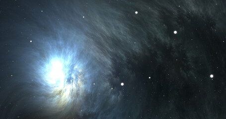 Space background with nebula and shining stars. Giant interstellar cloud. Infinite universe