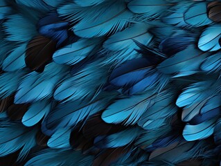 Obraz premium blue and black feathers background