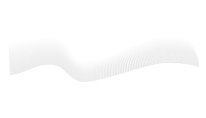 Dotted halftone waves. Flowing wavy lines pattern. Abstract liquid shapes, wave effect dotted gradient texture. Curve textures with halftone circular point isolated on white background