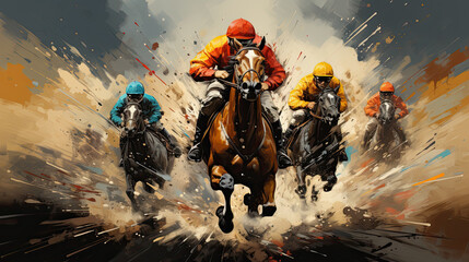 horse racing  illustration or poster