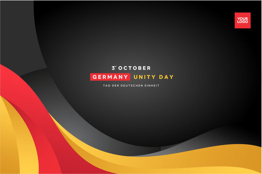 Germany Independence Day flag background with logotype October 3rd