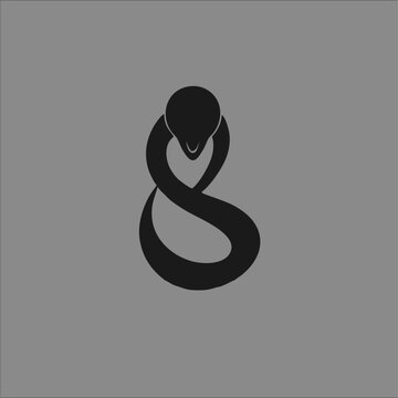 Snake logo line art illustration design, on a white background