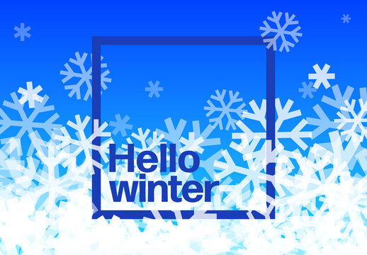 Hello Winter simple poster flyer banner template