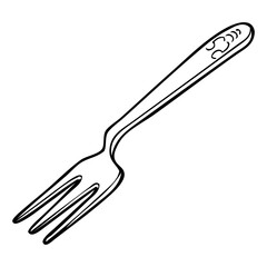 fork line vector illustration