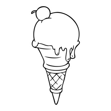 ice cream line vector illustration