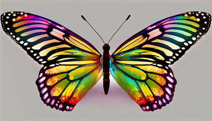 Firefly Multicolored butterfly for design. isolated on background.