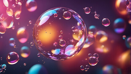 background with colorful bubbles brightly colored wallpaper  - obrazy, fototapety, plakaty