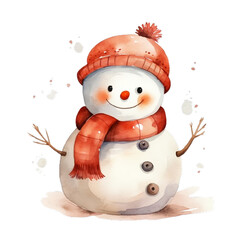 snowman with hat and scarf