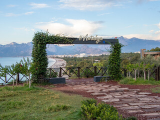 view of the sea from the Antalya, Konyaaltı Beach Park 