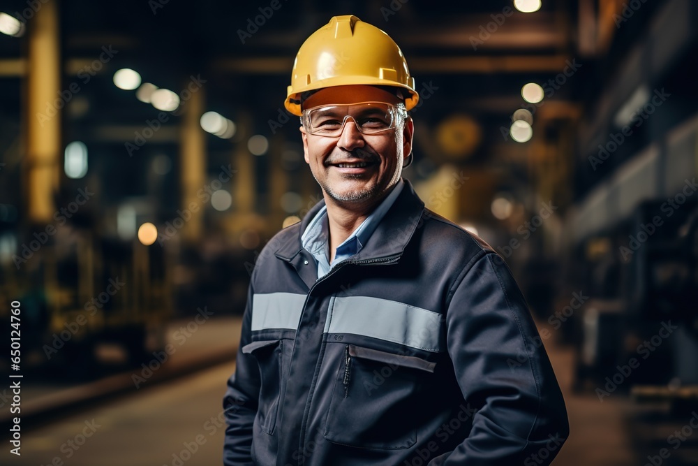 Poster An automobile plant engineer in a working uniform