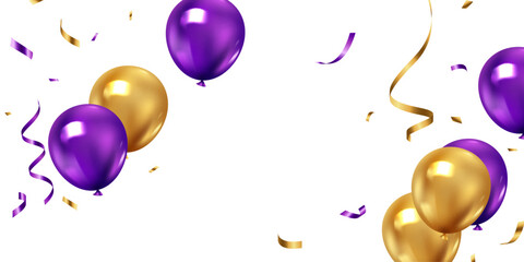 3d beautiful purple balloon design background illustration banner template © HNKz