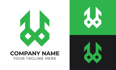 Creative modern minimal monogram abstract logo design template for your company