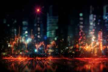 Fototapeta premium Stock market or forex trading charts and candlestick chart. Generative AI.