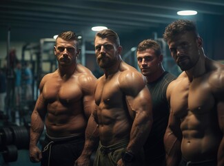 Fototapeta na wymiar A group of bodybuilders